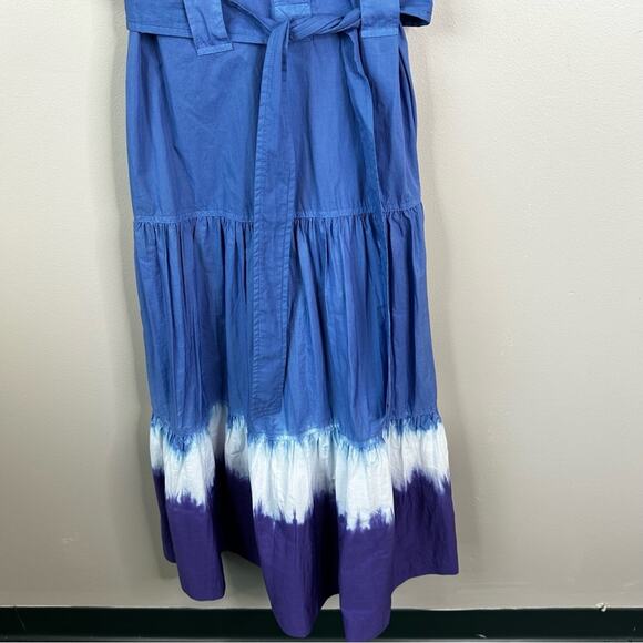 NEW Derek Lam 10 Crosby Buffy Utility Midi Shirt Dress Womens 4 Blue Dip Dye - Picture 4 of 10